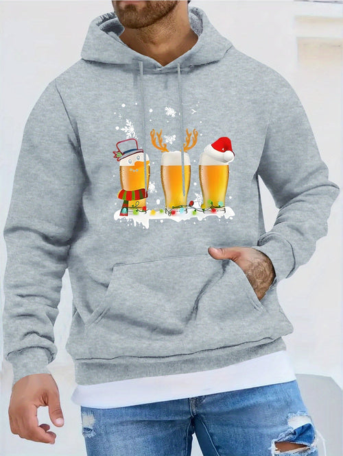 Beer | Casual & sporty men's sweater with Christmas beer mug print