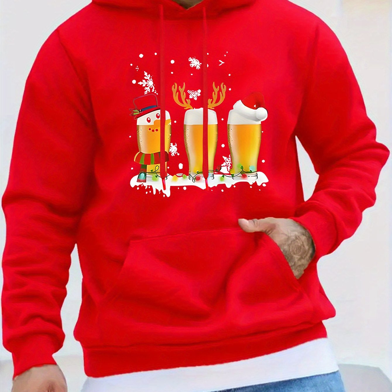 Beer | Casual & sporty men's sweater with Christmas beer mug print