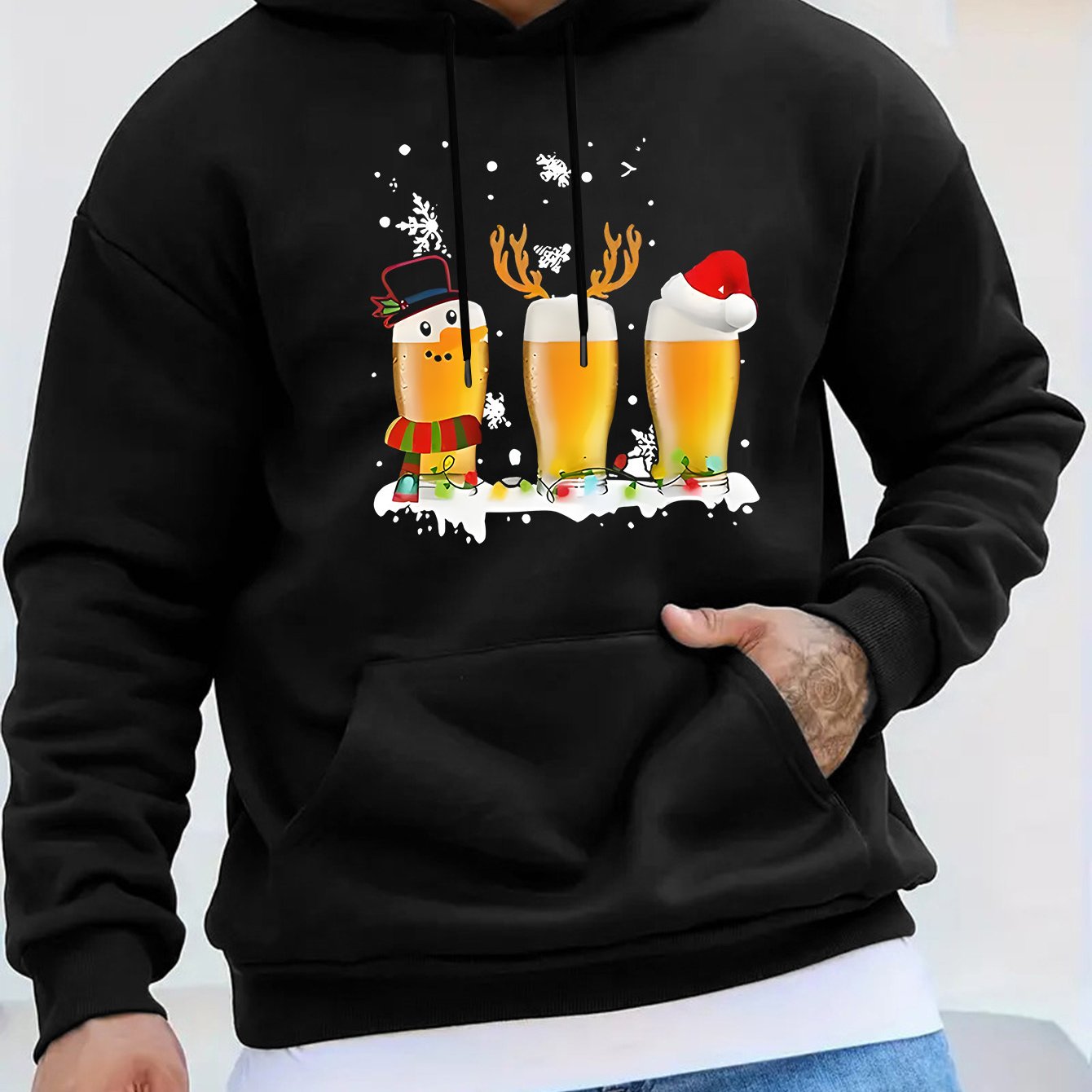 Beer | Casual & sporty men's sweater with Christmas beer mug print