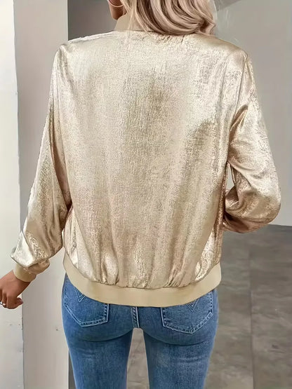 Bomber jacket with ribbed details