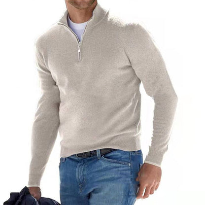 Hugo Merino Wool Men's V-Neck Jumper with Zip