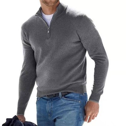 Hugo Merino Wool Men's V-Neck Jumper with Zip
