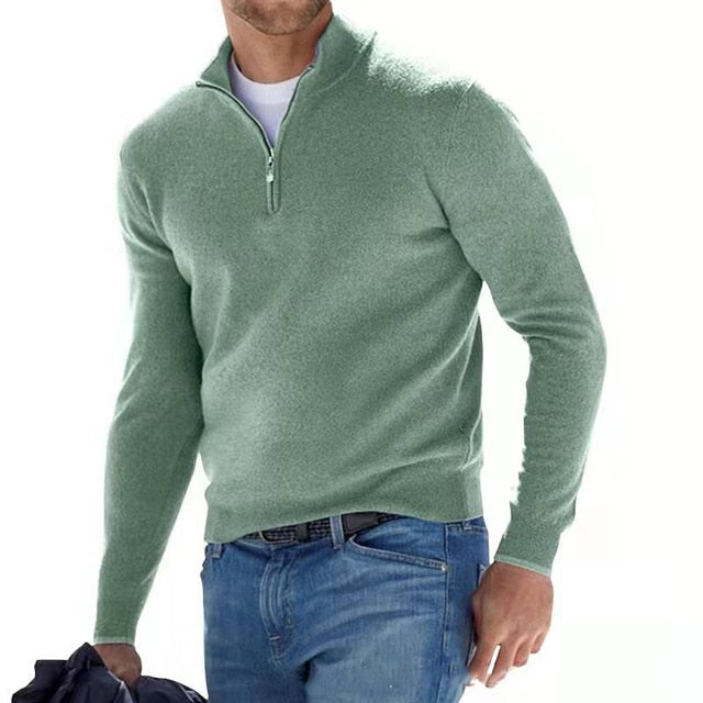 Hugo Merino Wool Men's V-Neck Jumper with Zip