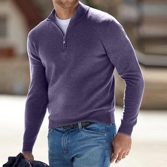 Hugo Merino Wool Men's V-Neck Jumper with Zip