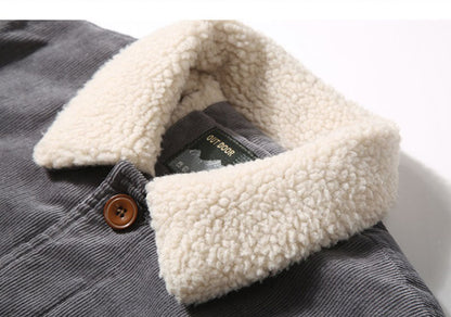 Blake | Trendy corduroy men's jacket with fur lining