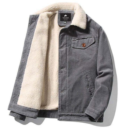 Blake | Trendy corduroy men's jacket with fur lining