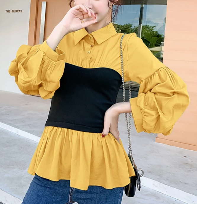 Boaz | Ladies' Blouse with Panels and Lantern Sleeves