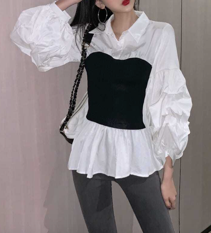 Boaz | Ladies' Blouse with Panels and Lantern Sleeves