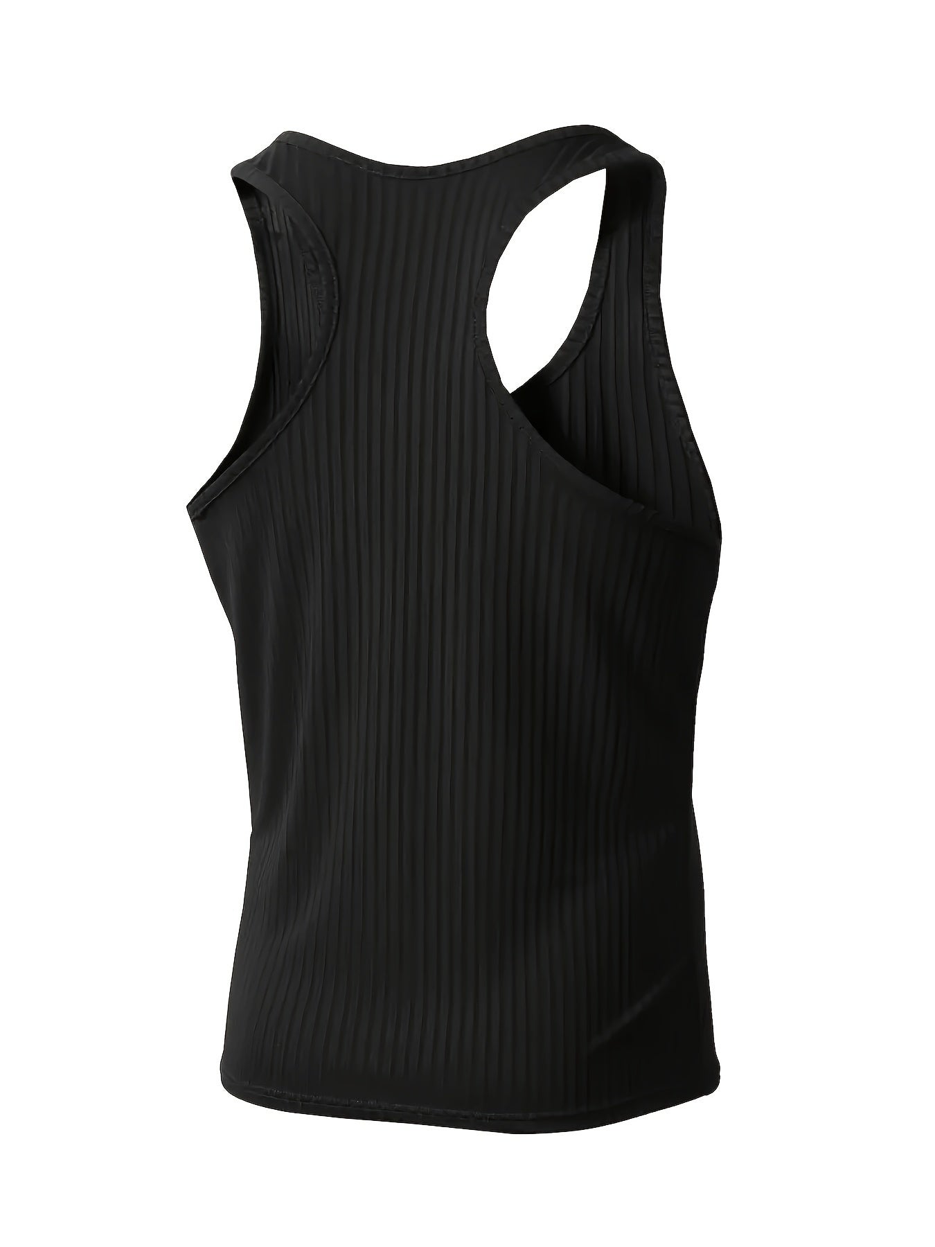 Bram | Plain Colour Stripe Pattern Knitted Round Neck Tank Top