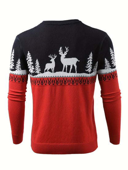 Bram | Festive Men's Jumper with Christmas and Reindeer Print