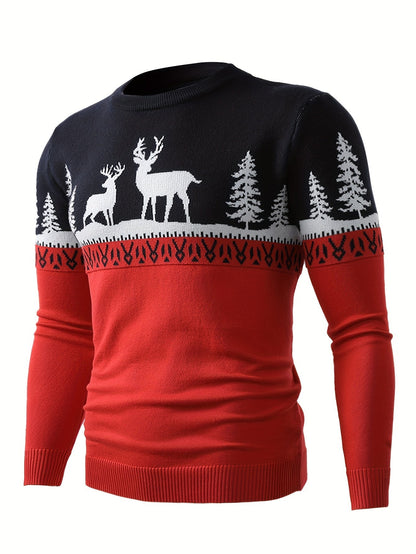 Bram | Festive Men's Jumper with Christmas and Reindeer Print