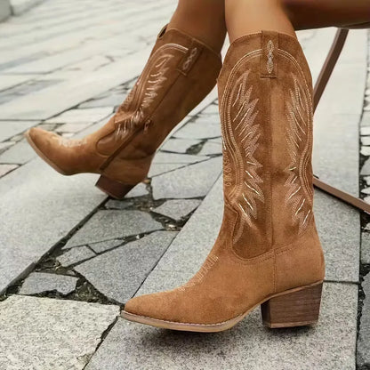 Cowboy Boots with Embroidered Pattern
