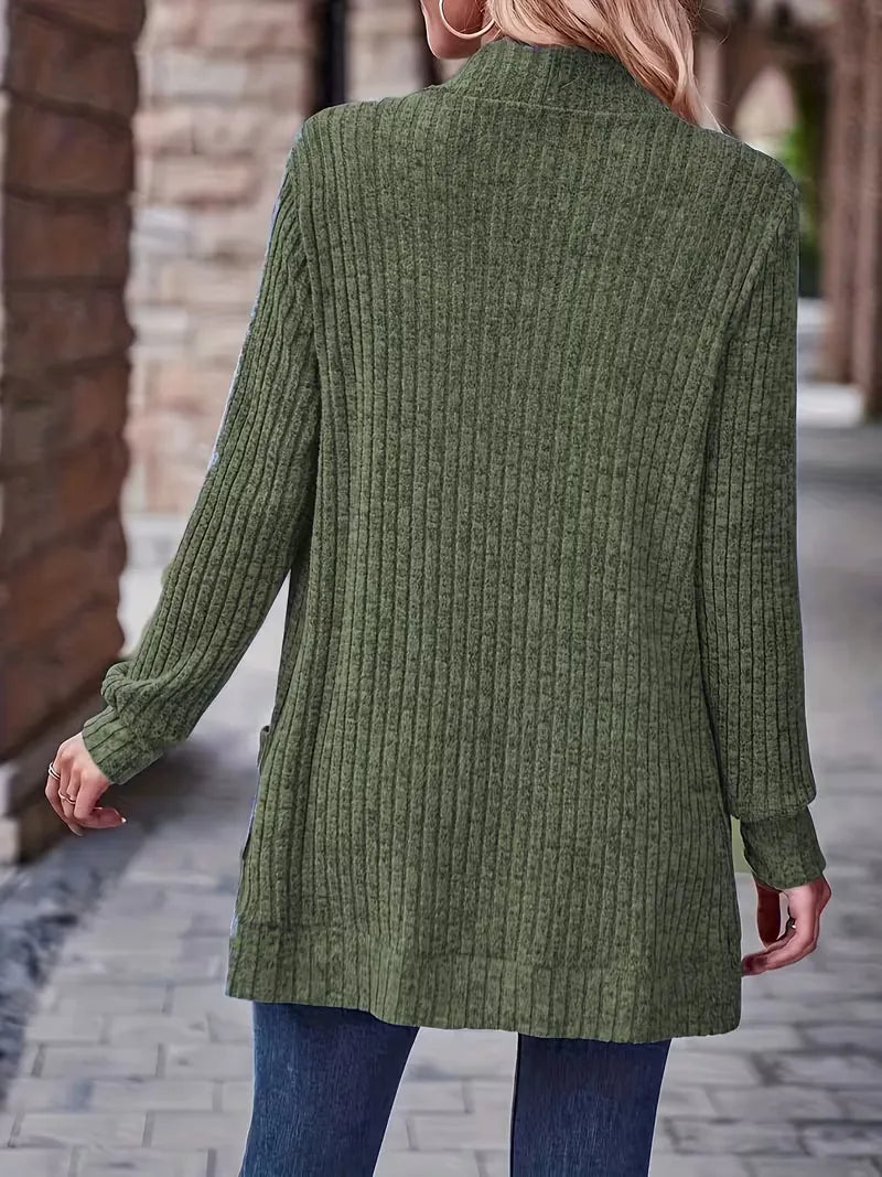 Open vest with ribbed texture