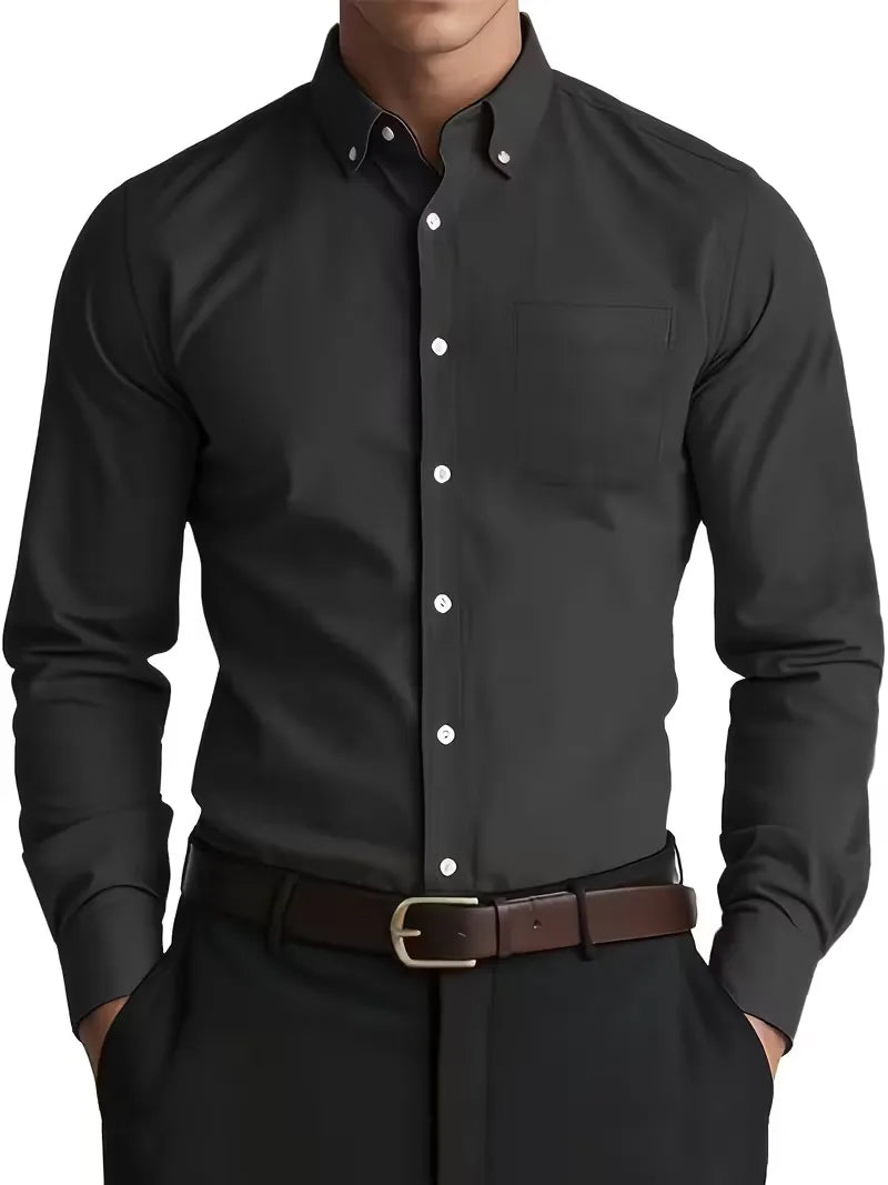 Casual shirt with mandarin collar