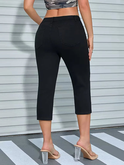 Skinny jeans with split hem