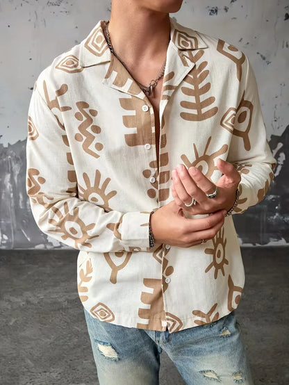 Casual shirt with abstract print