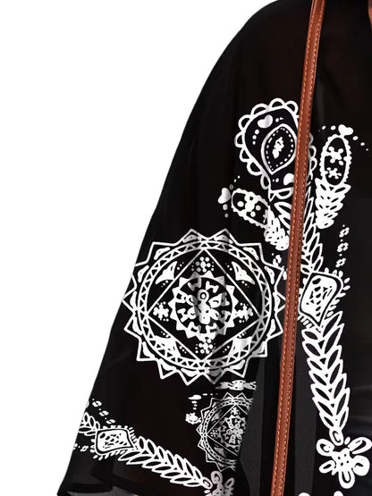 Chiffon kimono with floral print