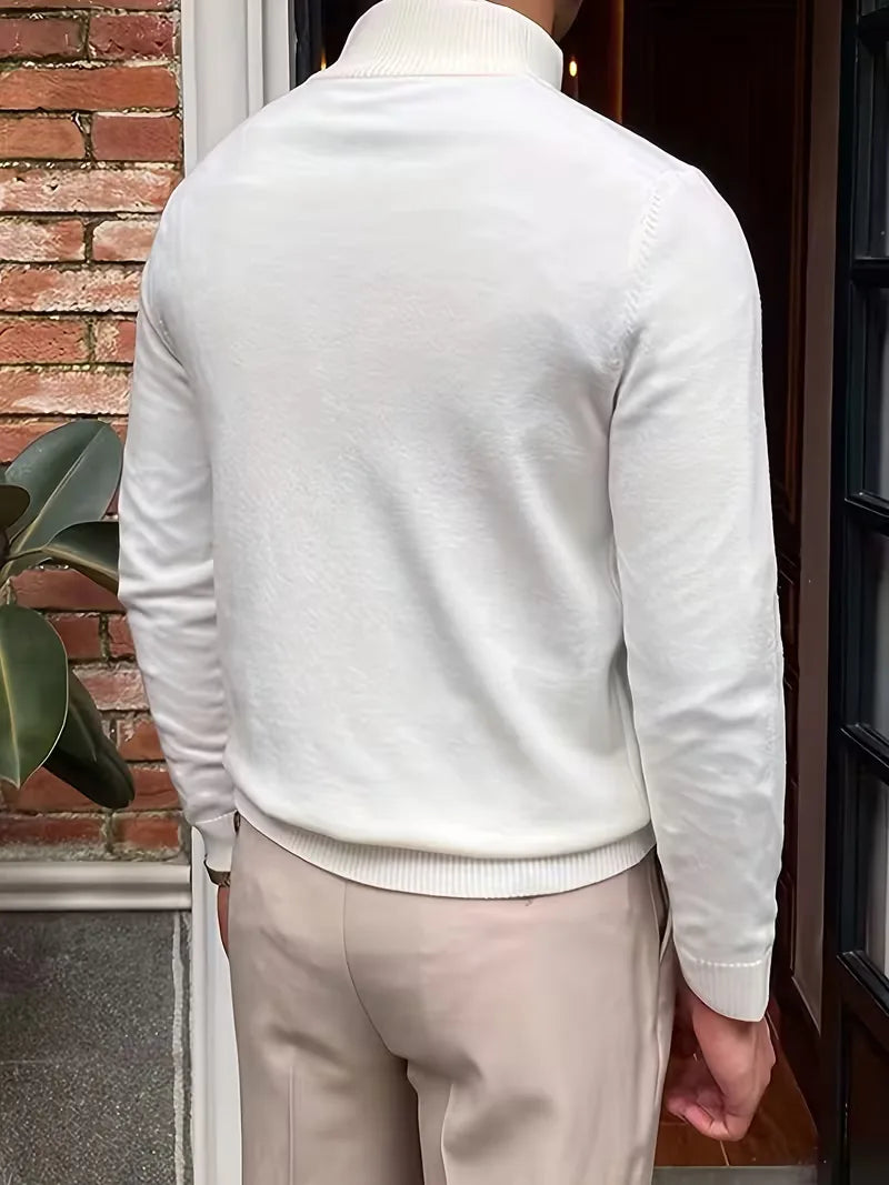 Sweater with Collar and Half-Zip