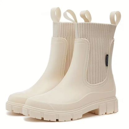 Chelsea boots with ribbed elastic panels