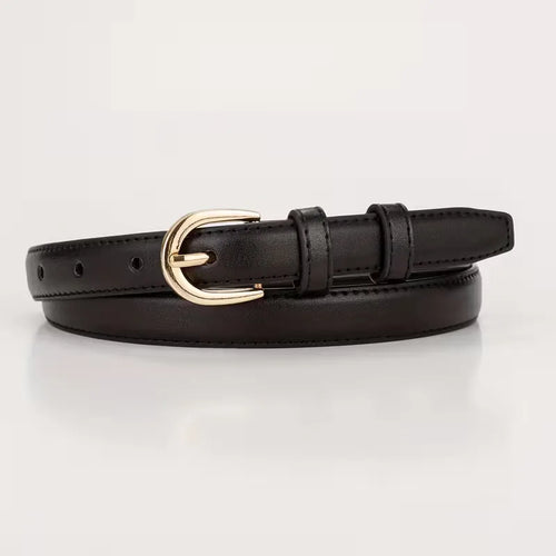 Narrow belt with half-oval buckle