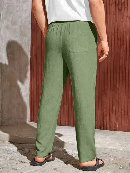 Drawstring Trousers with Straight Leg