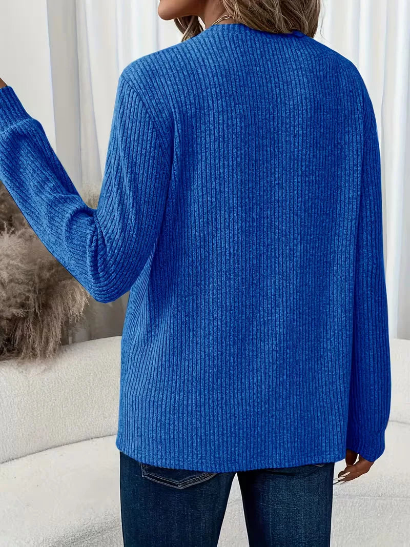 Ribbed Jumper with Round Neck