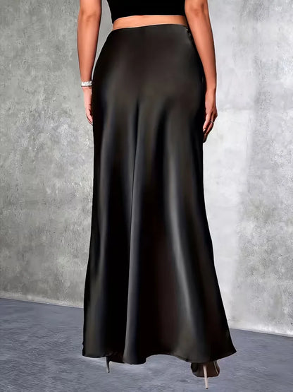 Satin Skirt with High Waist