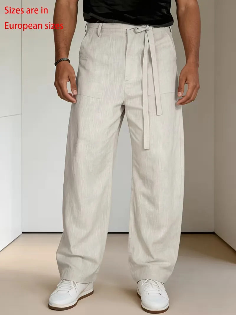 Trousers with Tie Belt