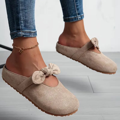 Slippers with Bow Design