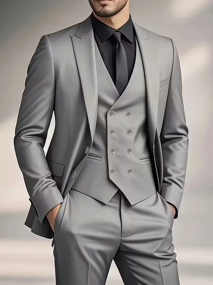 Three-piece suit with slim fit