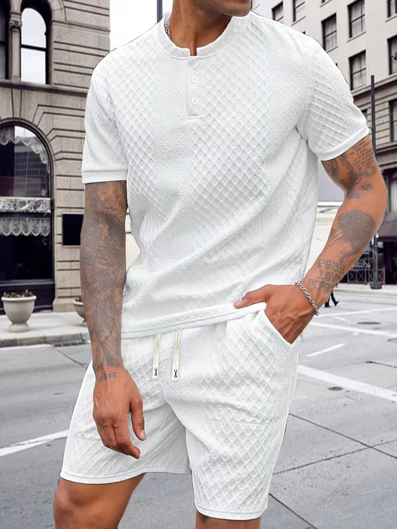 Summer Clothing Set with Jacquard Pattern