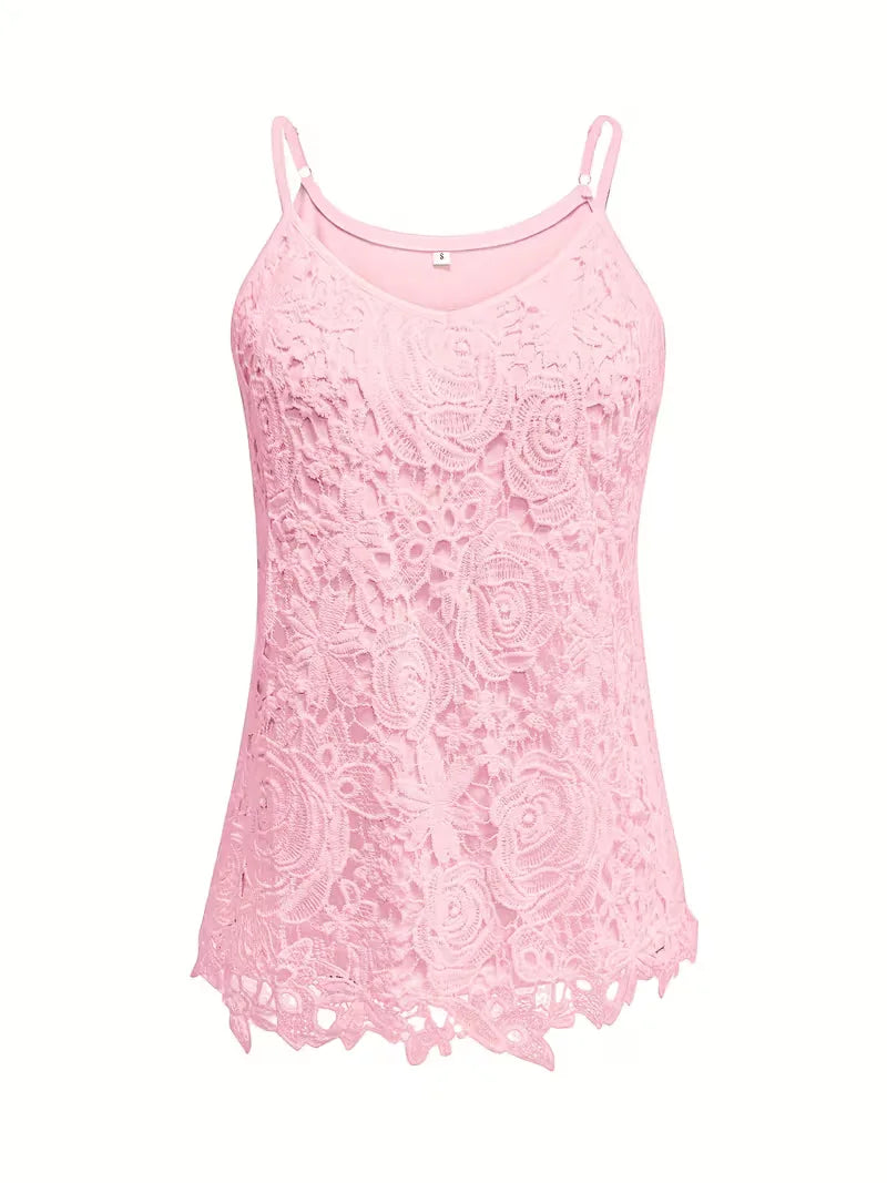 lace tank top with V-neck