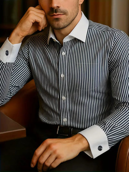 Smart shirt with mandarin collar