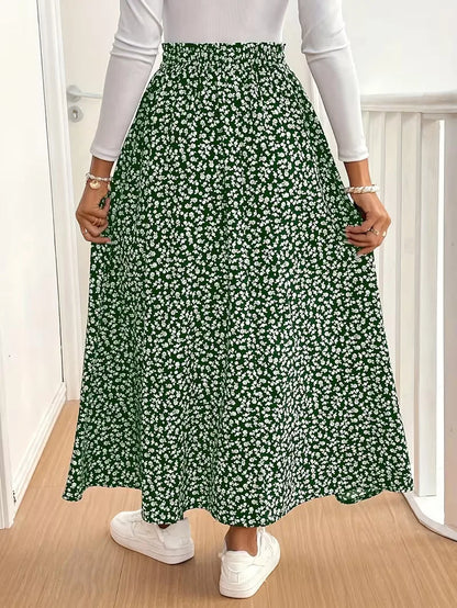 A-line skirt with flowers