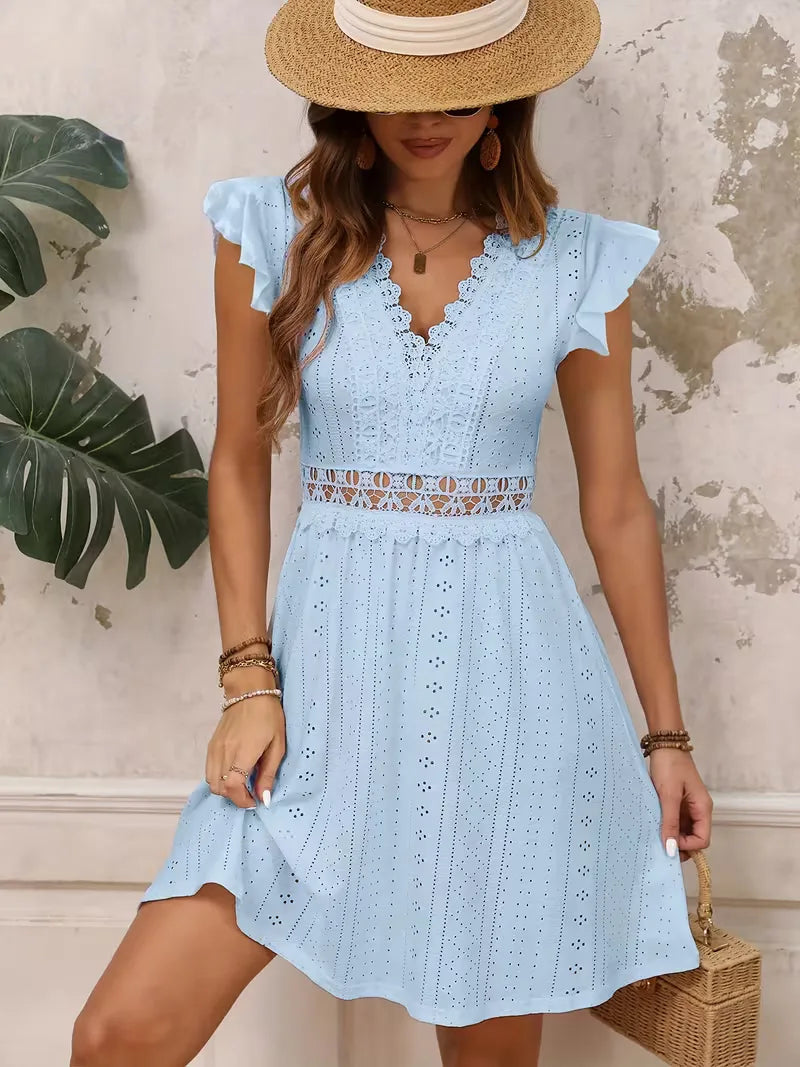 A-line dress with lace