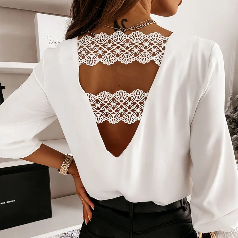 Chiffon Blouse with Lace