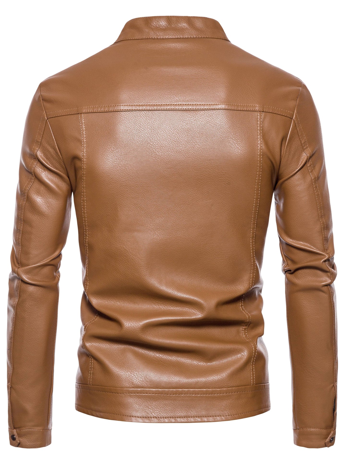 Cas | Stylish faux leather men's jacket with fleece lining