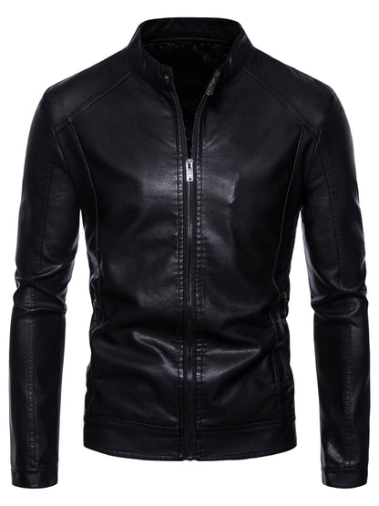 Cas | Stylish faux leather men's jacket with fleece lining