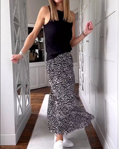 Casual Printed Long Skirt