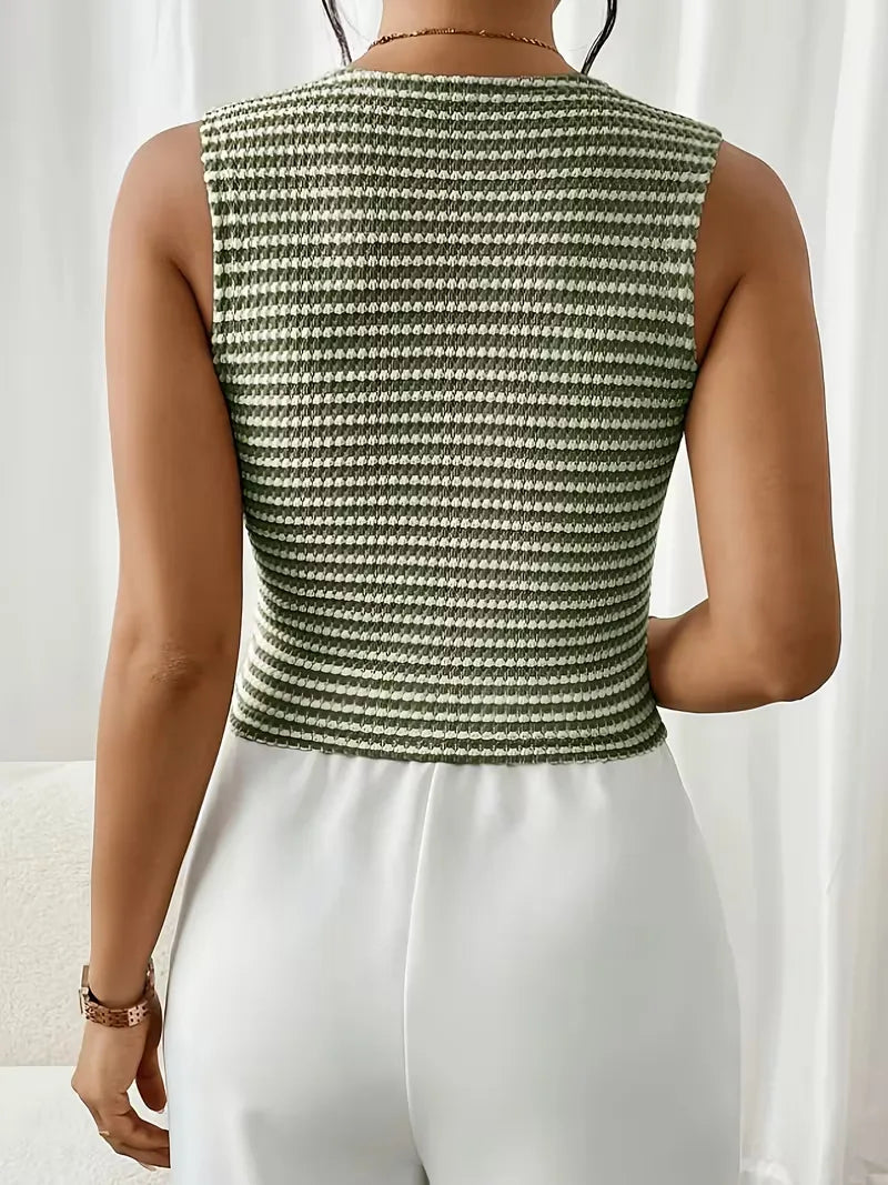 Vest with V-neck and Buttons