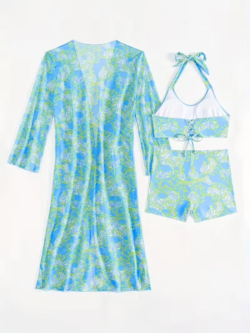 Cover-up with Halter Neck and Shorts
