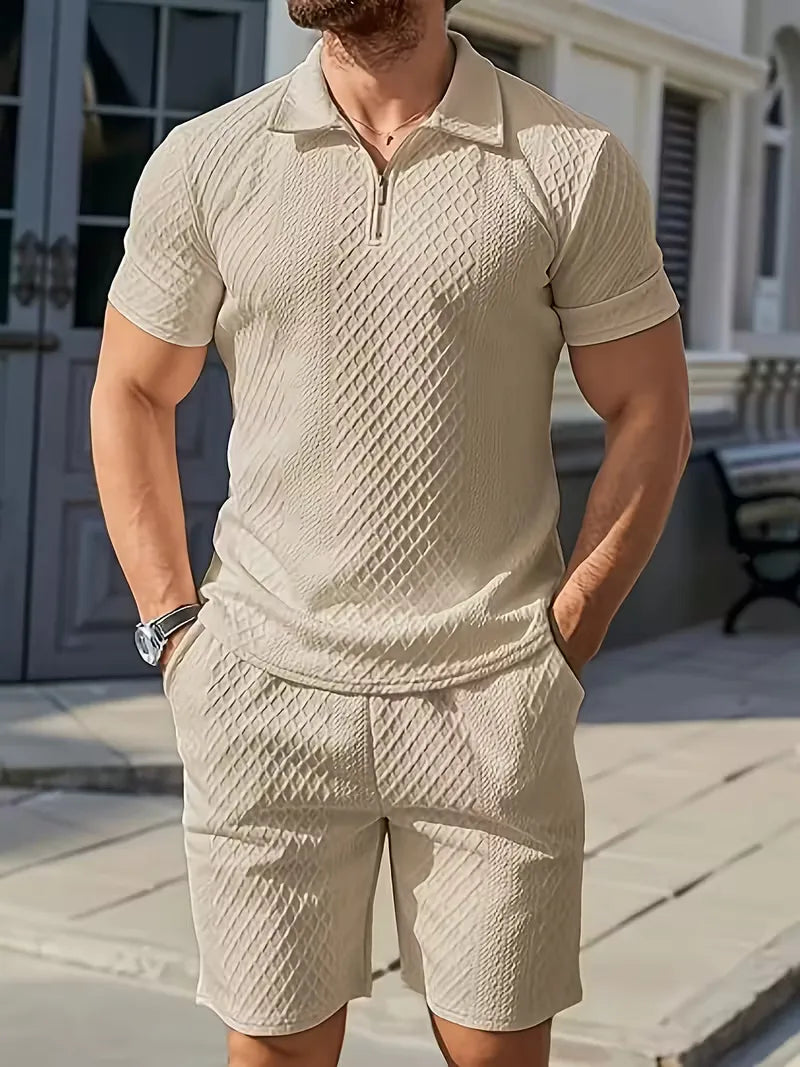 Summer Clothing Set with Polo and Shorts