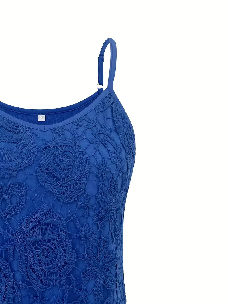 lace tank top with V-neck