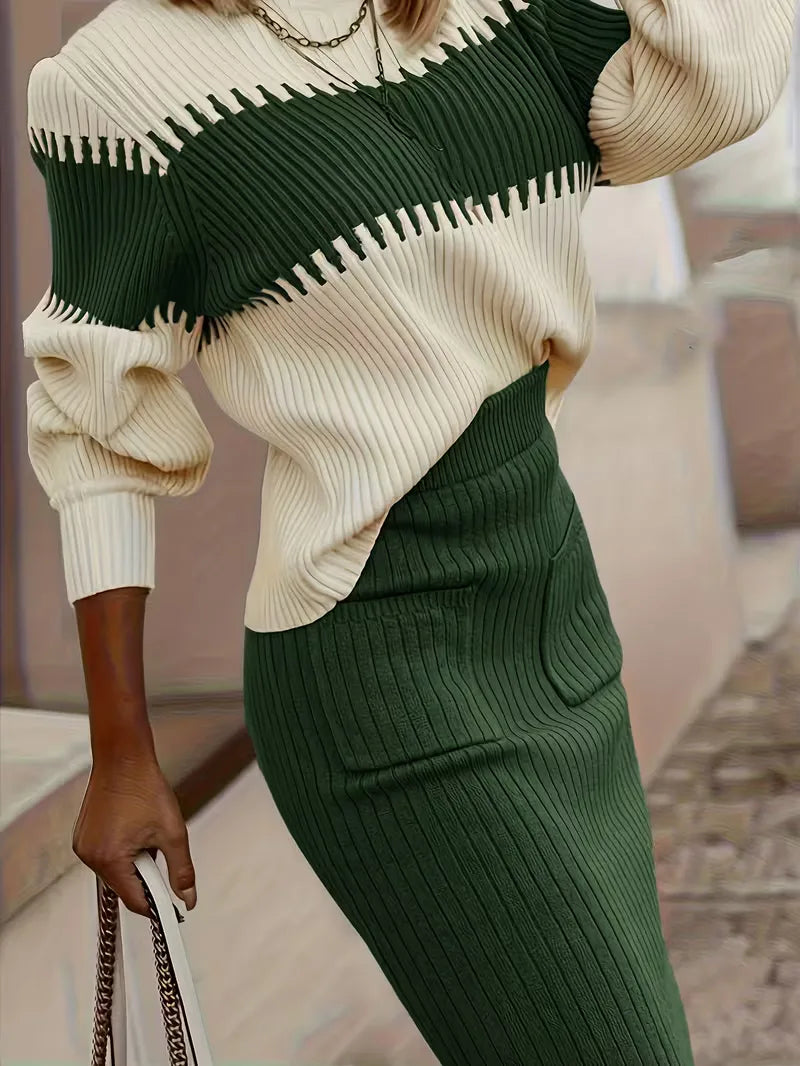 Two-Piece Set with Ribbed Texture