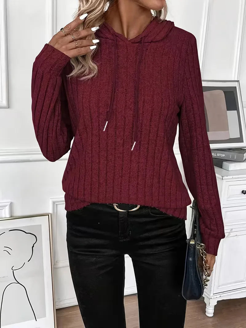 Hoodie with Ribbed Texture