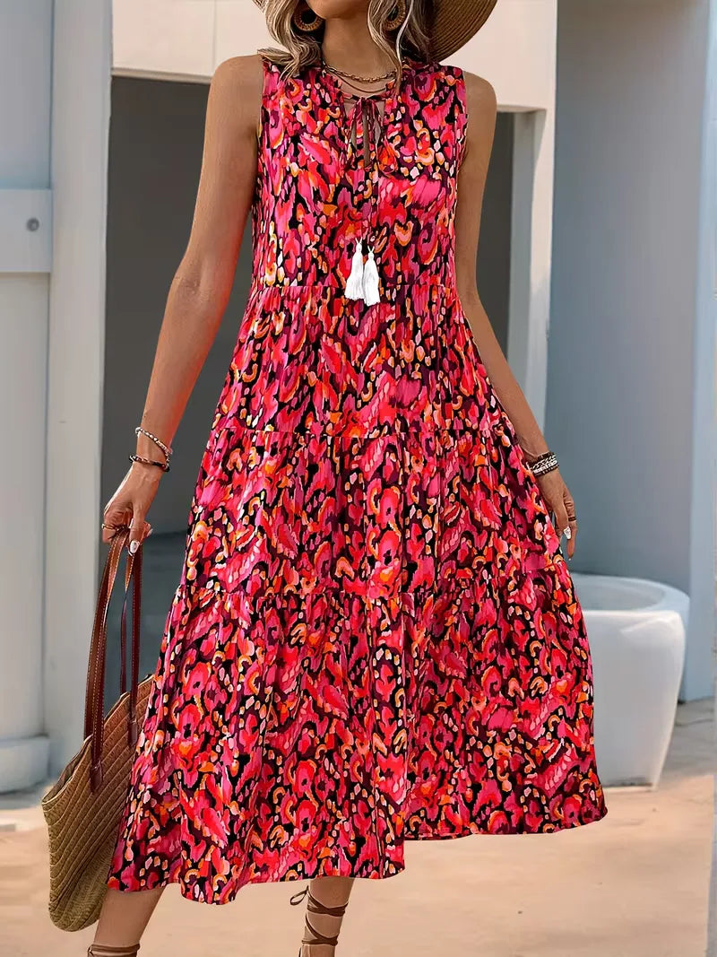 A-line dress with V-neck