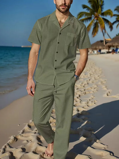 Short Sleeve Shirt with Trousers
