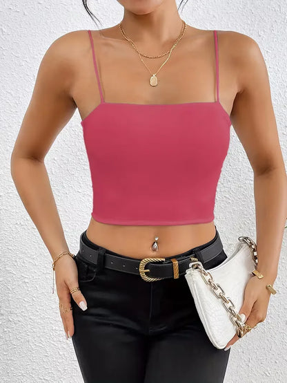 Crop top with spaghetti straps