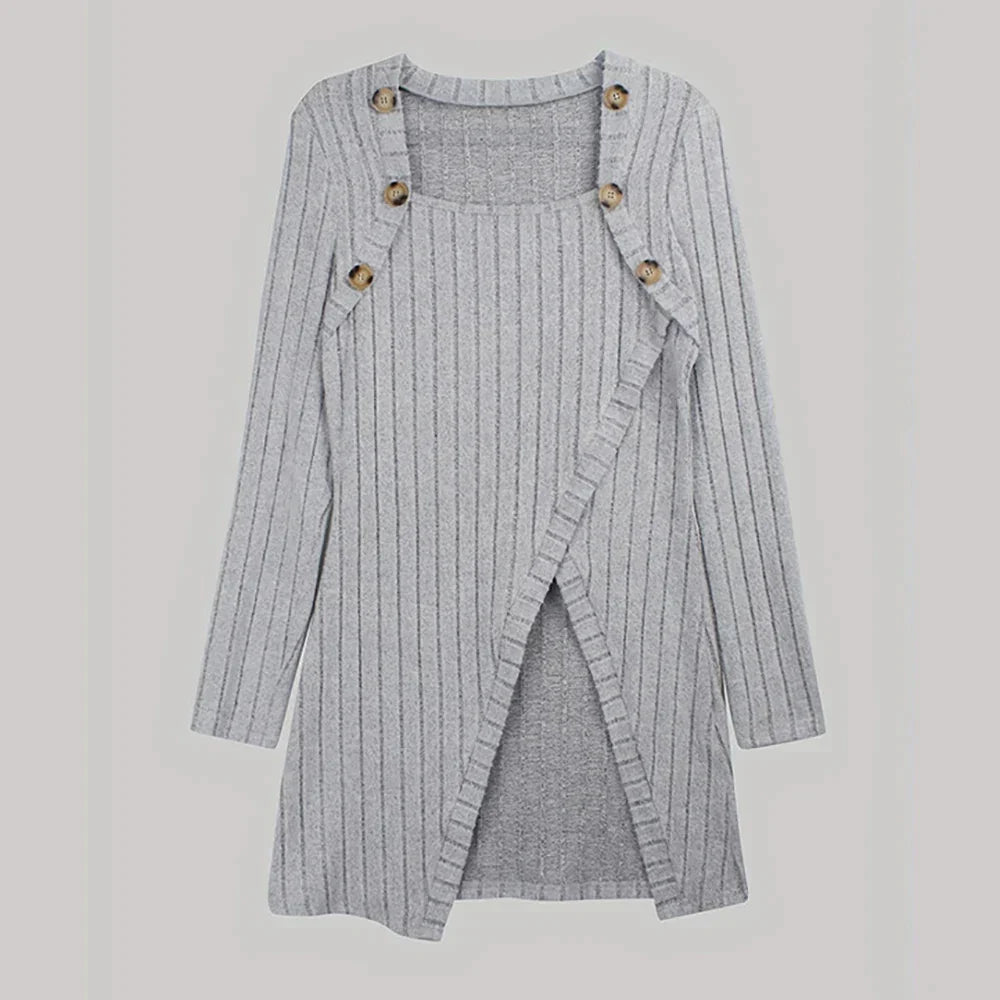Claudia | Asymmetrical Ribbed Cardigan