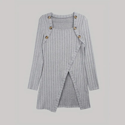 Claudia | Asymmetrical Ribbed Cardigan